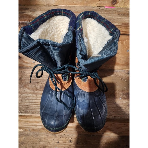 Eddie Bauer Snow Boots Mens Size 8 Multicolor‎ Plaid Leather Winter Insulated main image 8